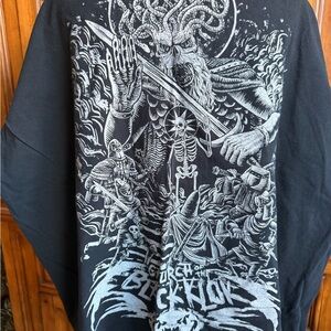 Men's Black Graphic Tee with White Design